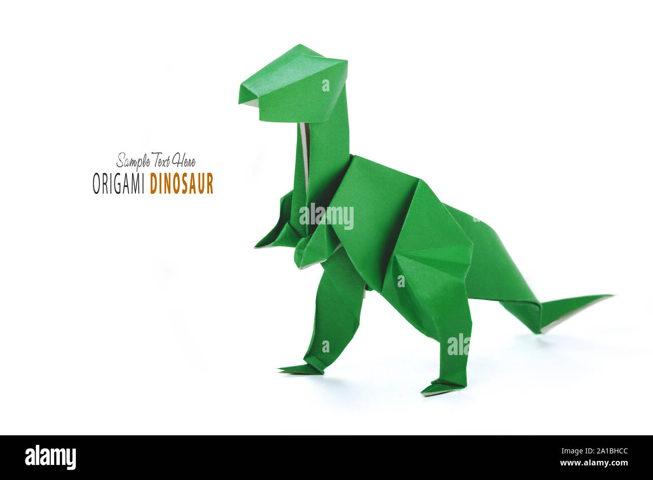 Origami dinosaur on white Stock Photo