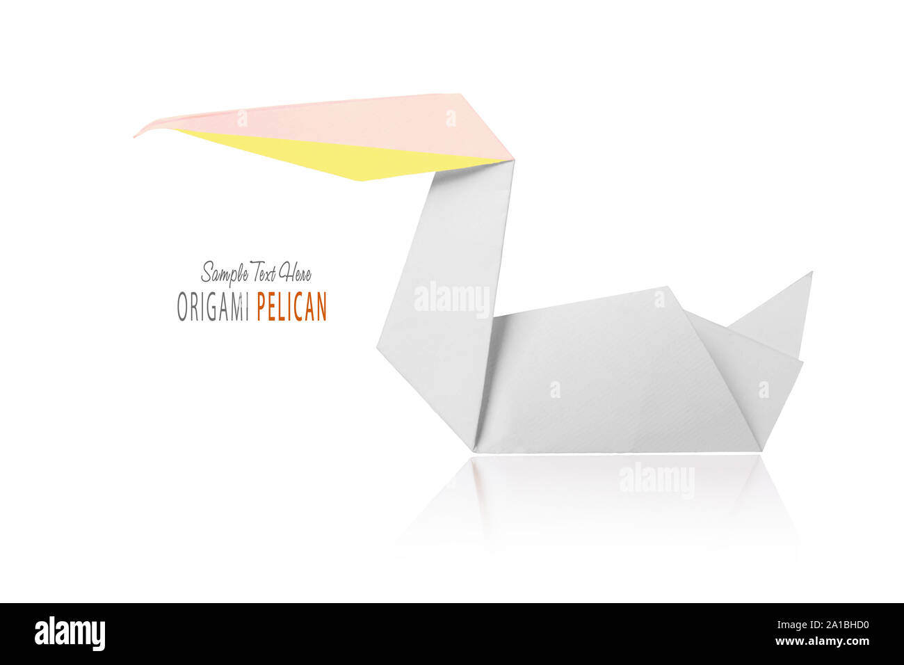Origami paper pelican Stock Photo - Alamy