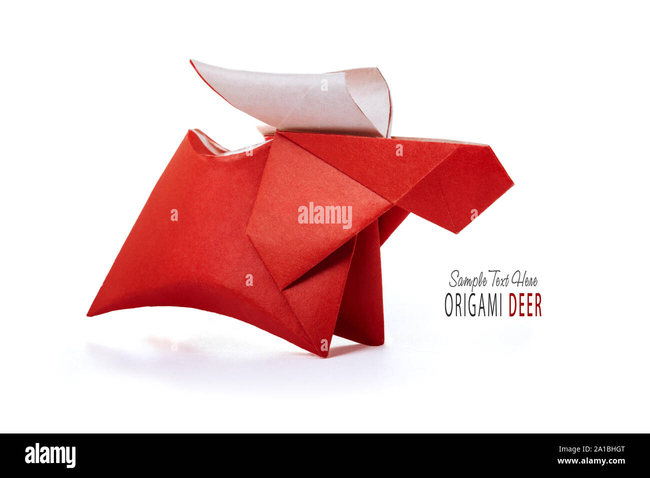 Origami paper red deer Stock Photo Alamy