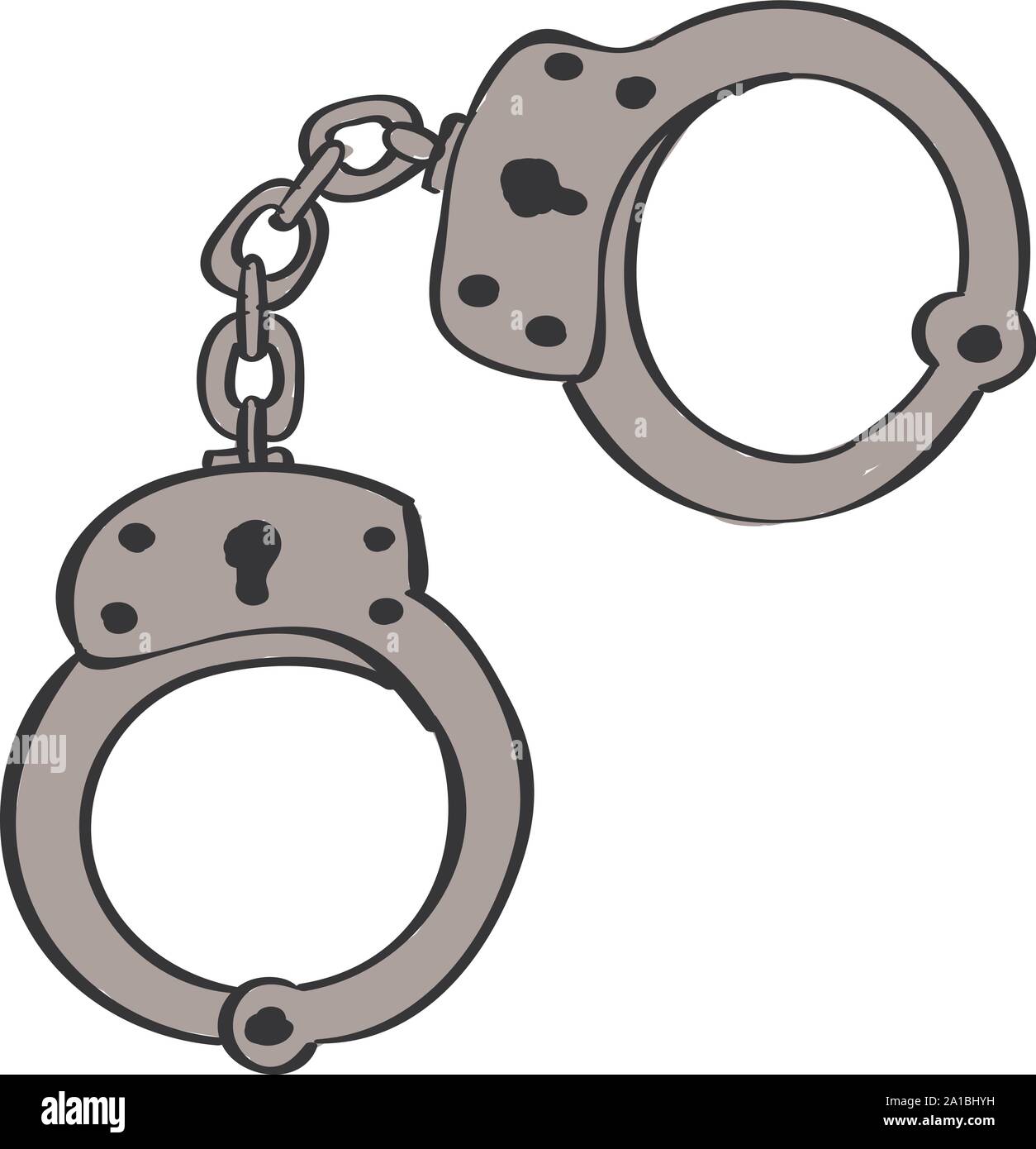 Handcuffs, illustration, vector on white background. Stock Vector