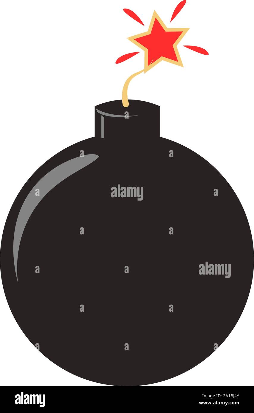 Bomb, illustration, vector on white background. Stock Vector