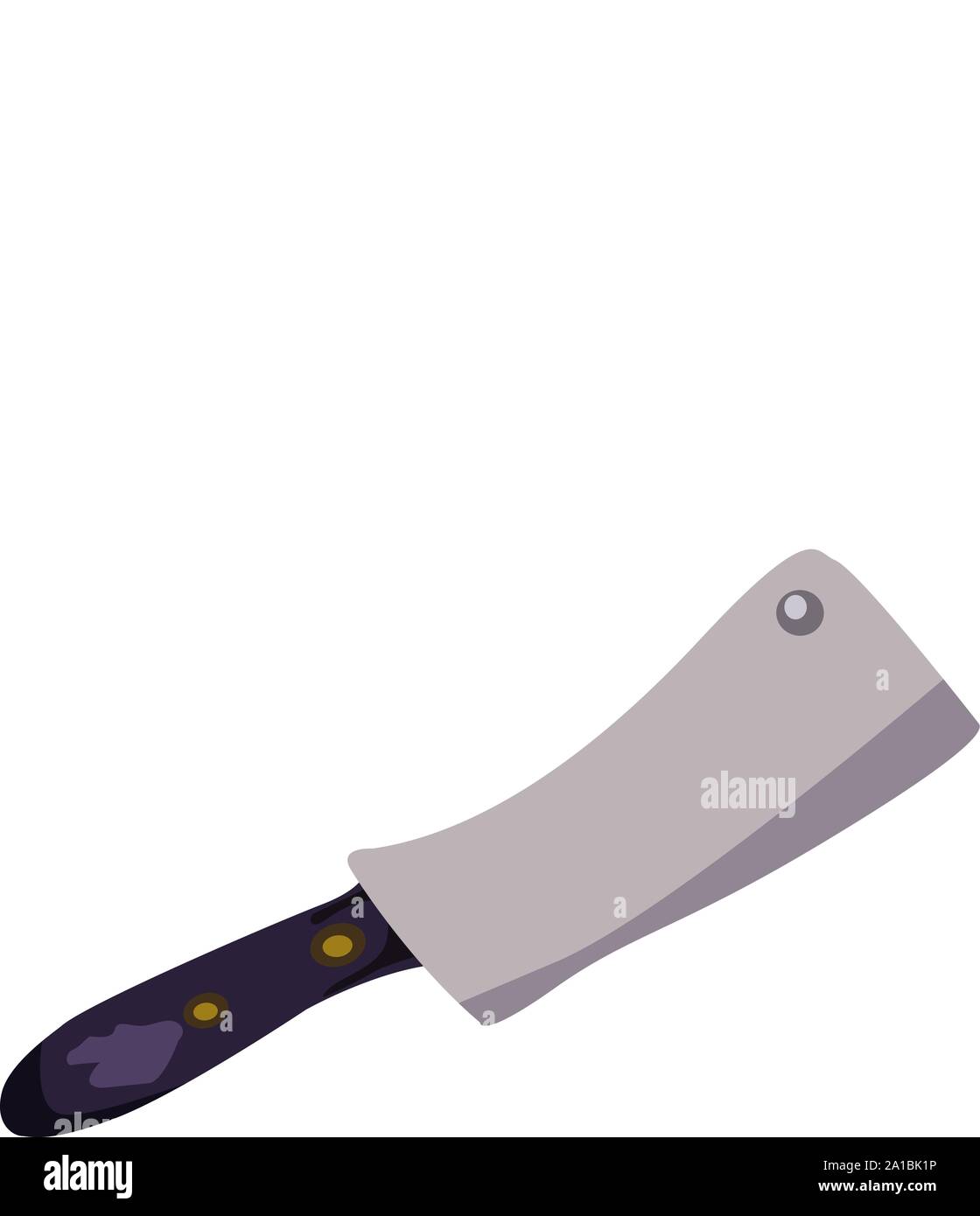 Big knife, illustration, vector on white background. Stock Vector