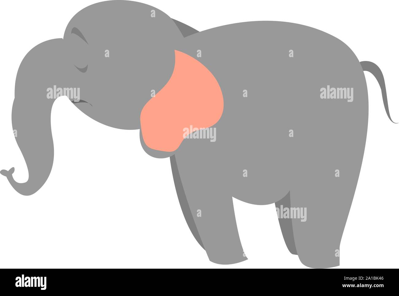 Big elephant, illustration, vector on white background Stock Vector ...