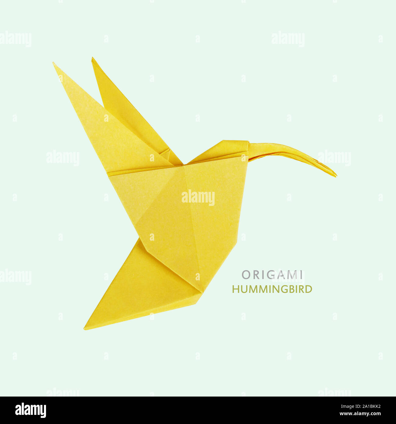 Origami art hummingbird Stock Photo