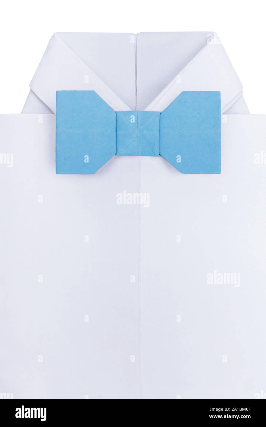 Origami shirt with bow tie Stock Photo