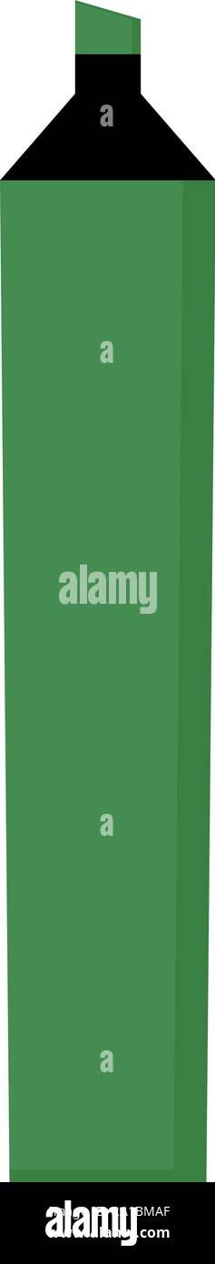 Green marker, illustration, vector on white background. Stock Vector