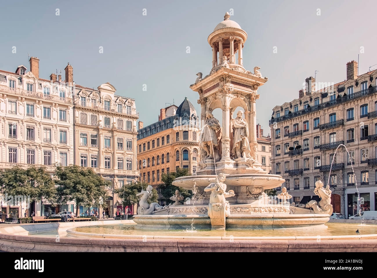 Place des Jacobins in the city of Lyon, France Stock Photo