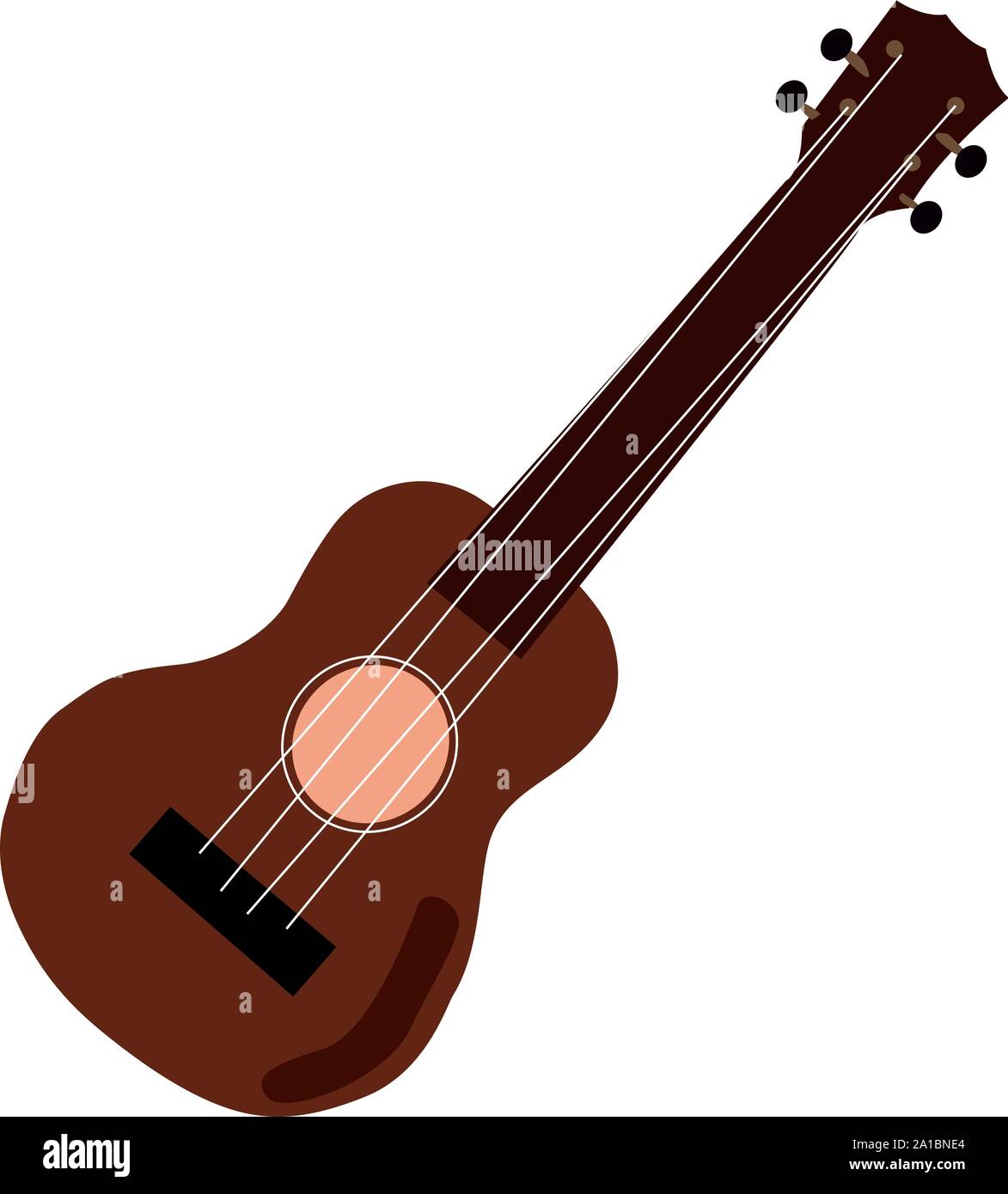 Red guitar, illustration, vector on white background. Stock Vector