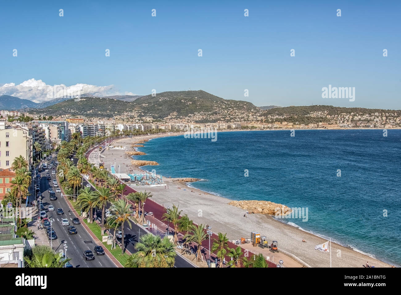 Promenade Des Anglais in the city of Nice in summer Stock Photo
