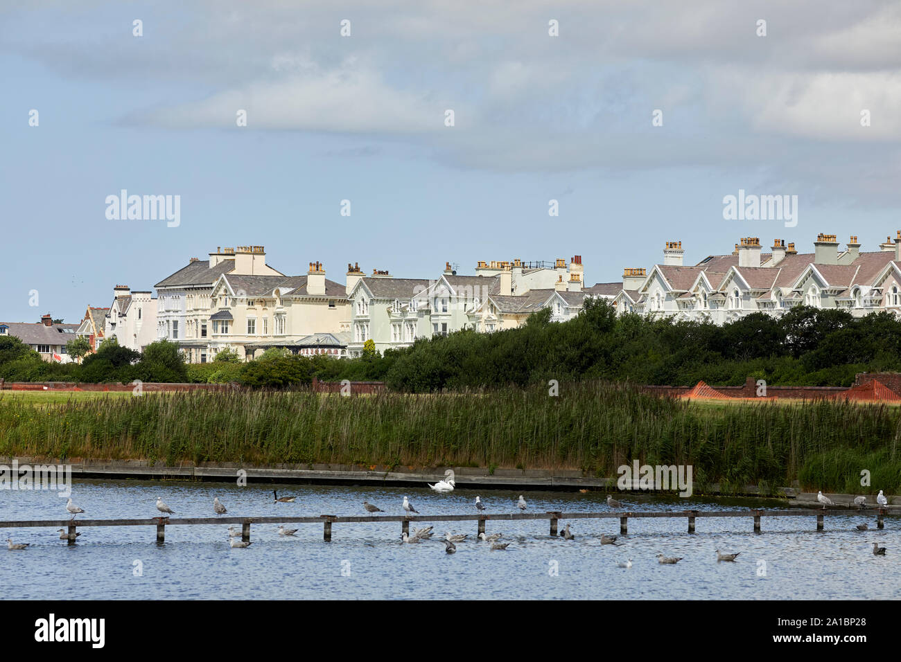 Large waterfront town houses as Waterloo Crosby Beach, Liverpool Stock