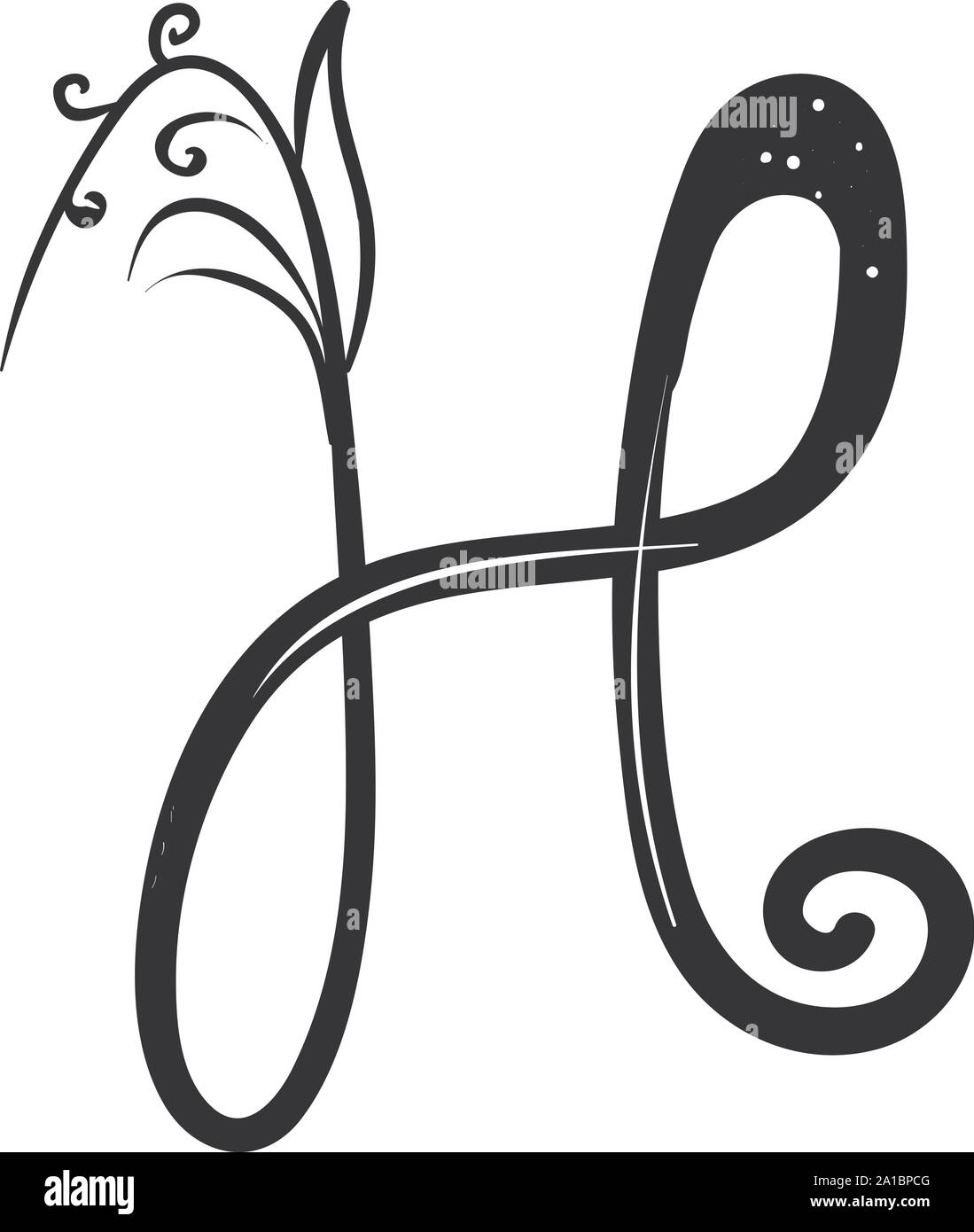 Letter H, illustration, vector on white background Stock Vector Image ...