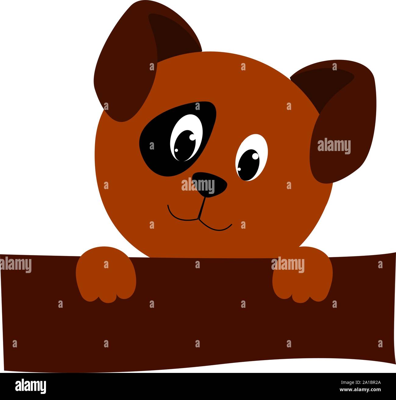 Cute puppy, illustration, vector on white background. Stock Vector