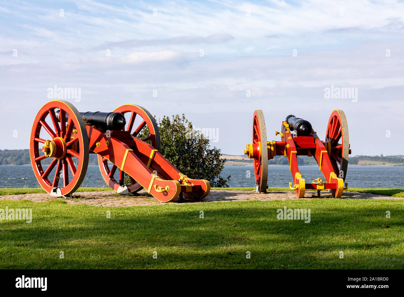 Cannons from 1795 at Voigts Minde in Faaborg, Denmark Stock Photo