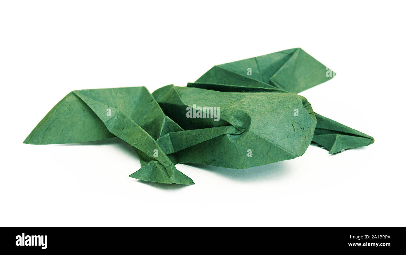 Origami paper frog Stock Photo