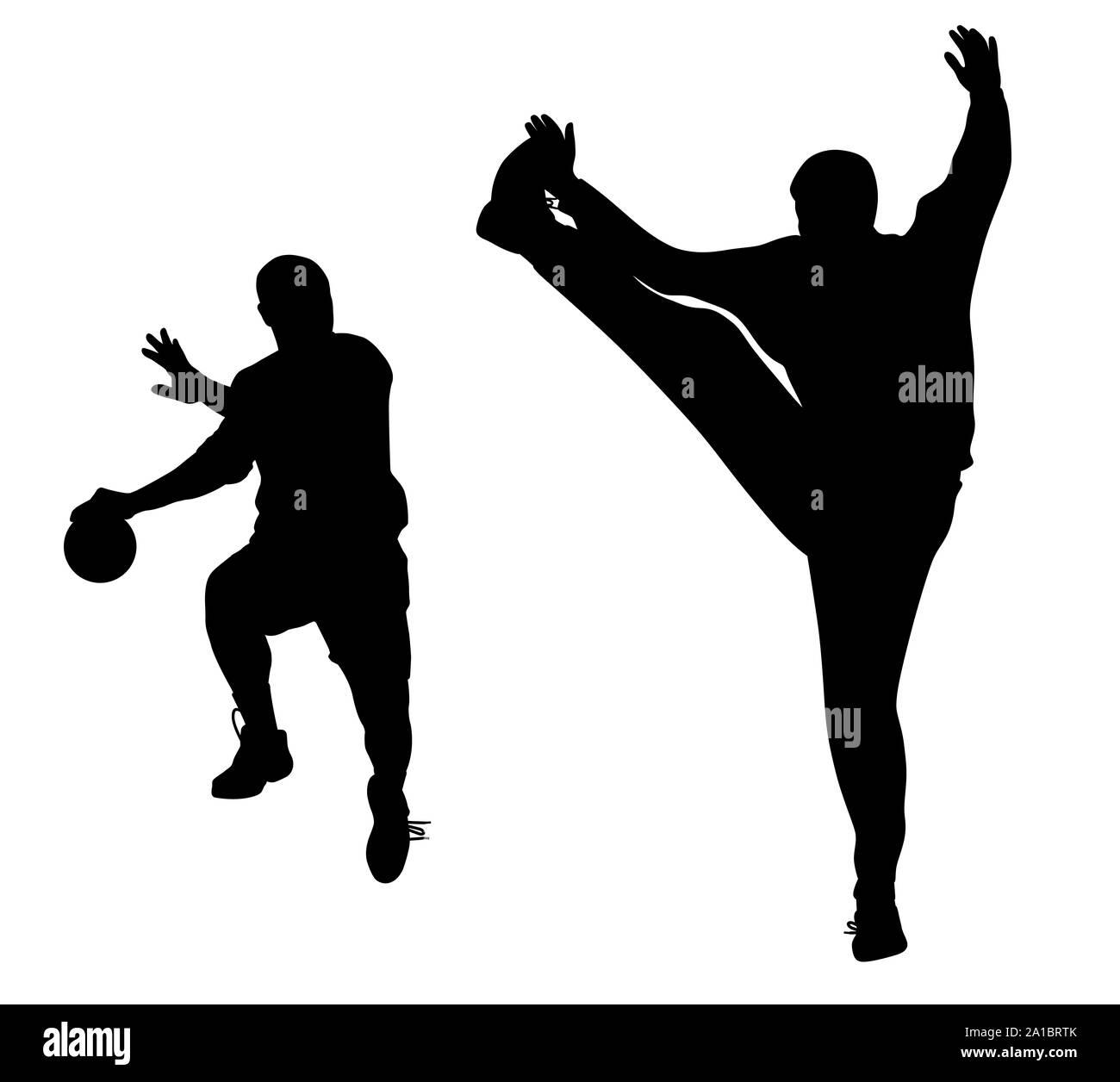 Handball player and goalkeeper Stock Photo Alamy