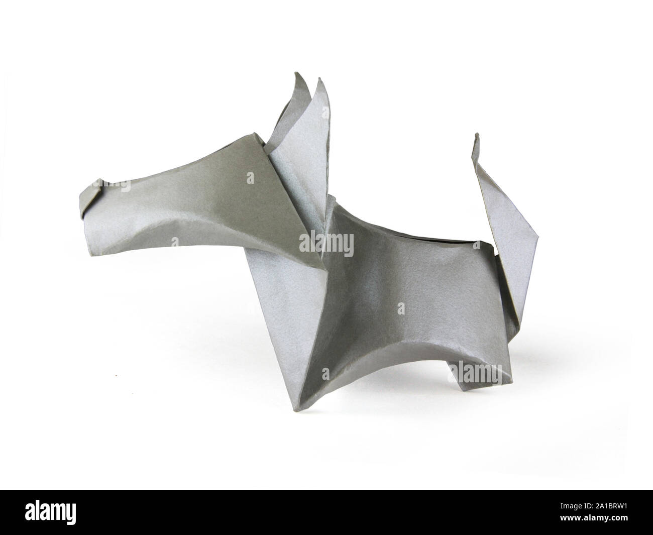 Origami gray dog Stock Photo