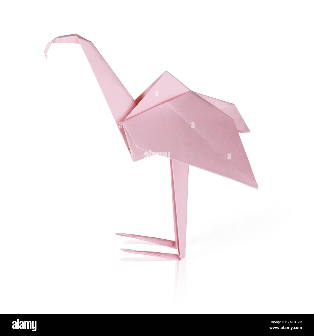 Origami pink paper flamingo Stock Photo - Alamy