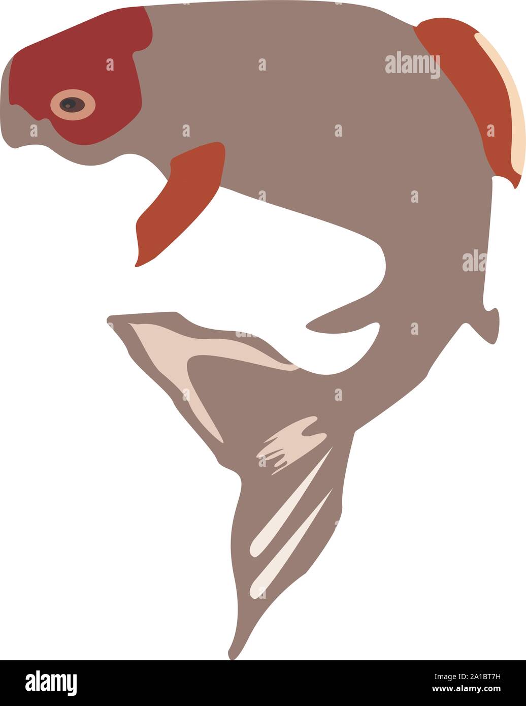 Big fish, illustration, vector on white background Stock Vector Image ...