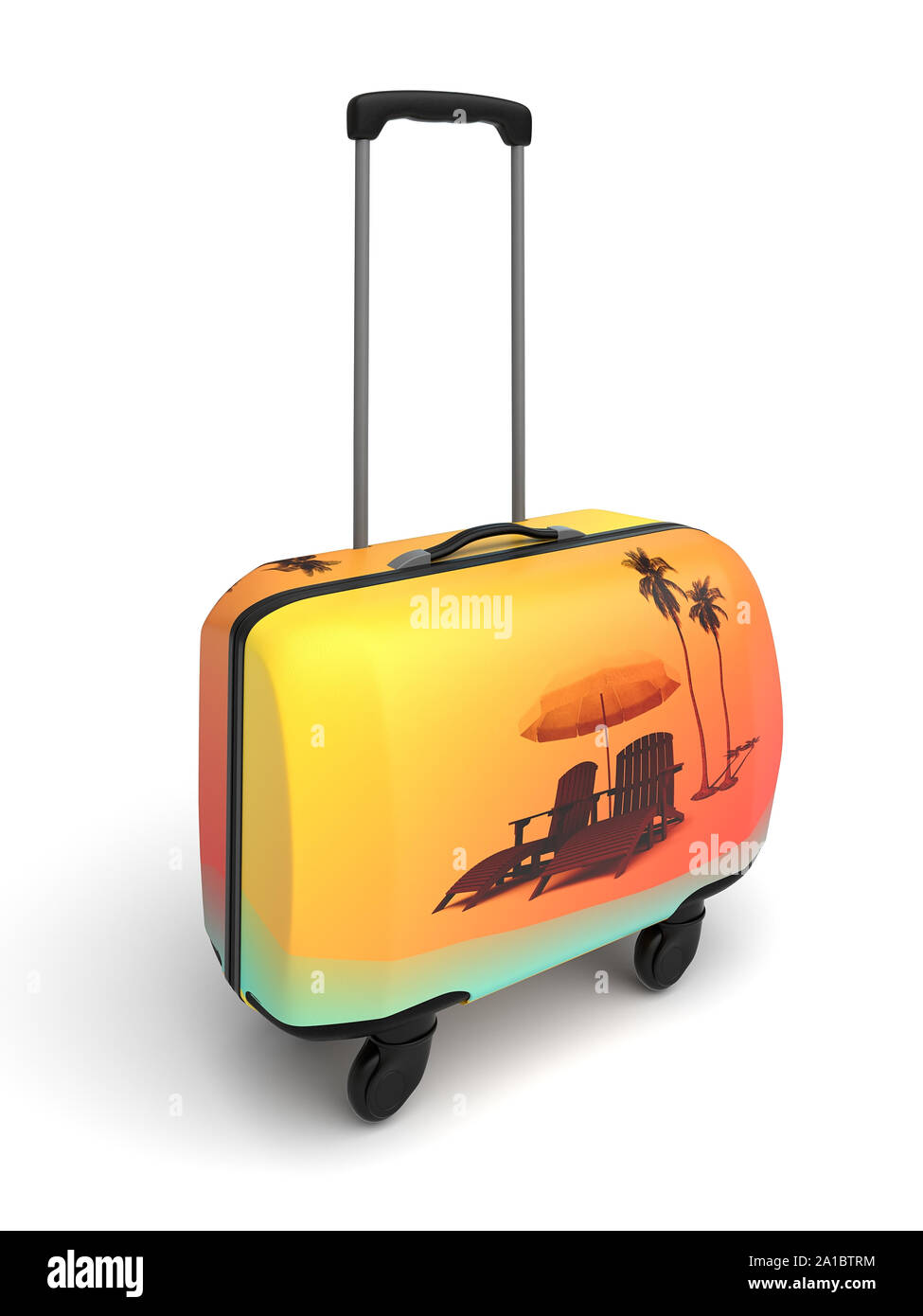 3d holiday suitcase Stock Photo
