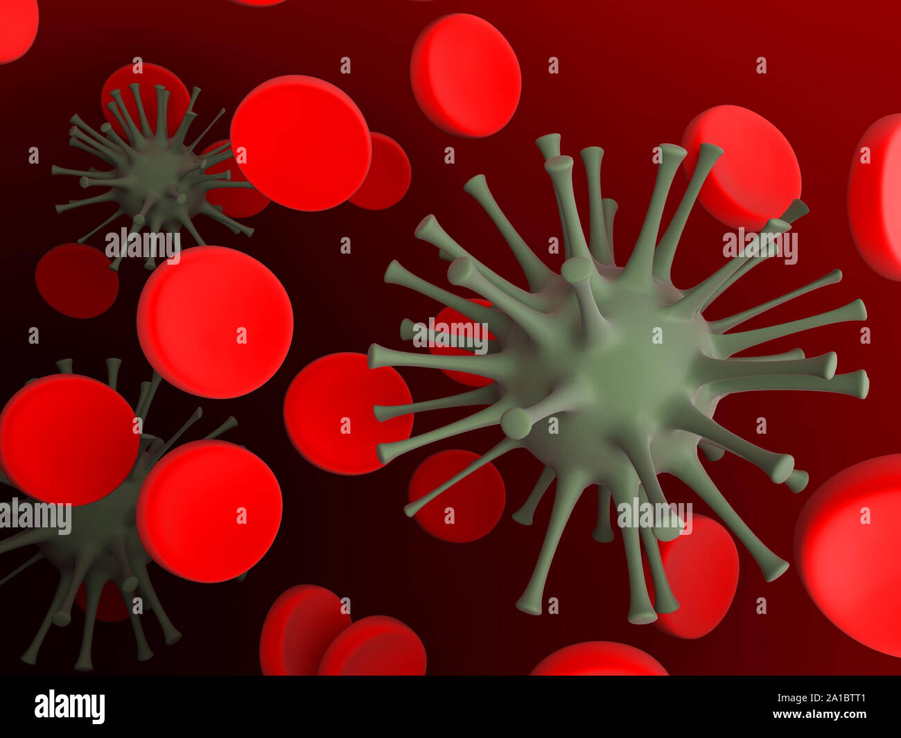 micro virus cells Stock Photo