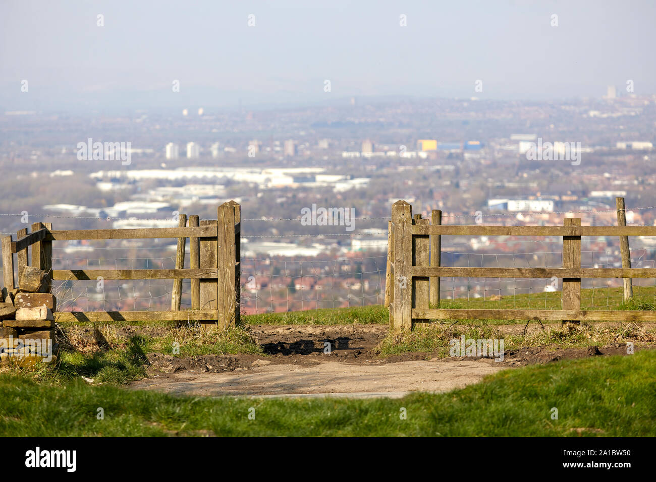 Tameside boarder Werneth Low Stock Photo