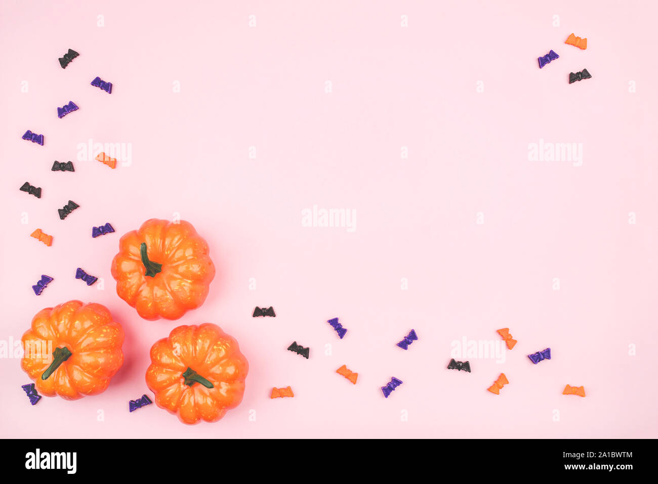 Halloween holiday background with pumpkins and bats Stock Photo - Alamy