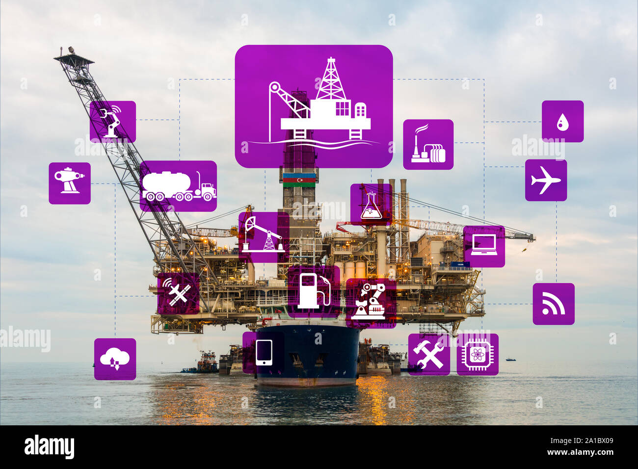 The concept of automation in oil and gas industry Stock Photo - Alamy