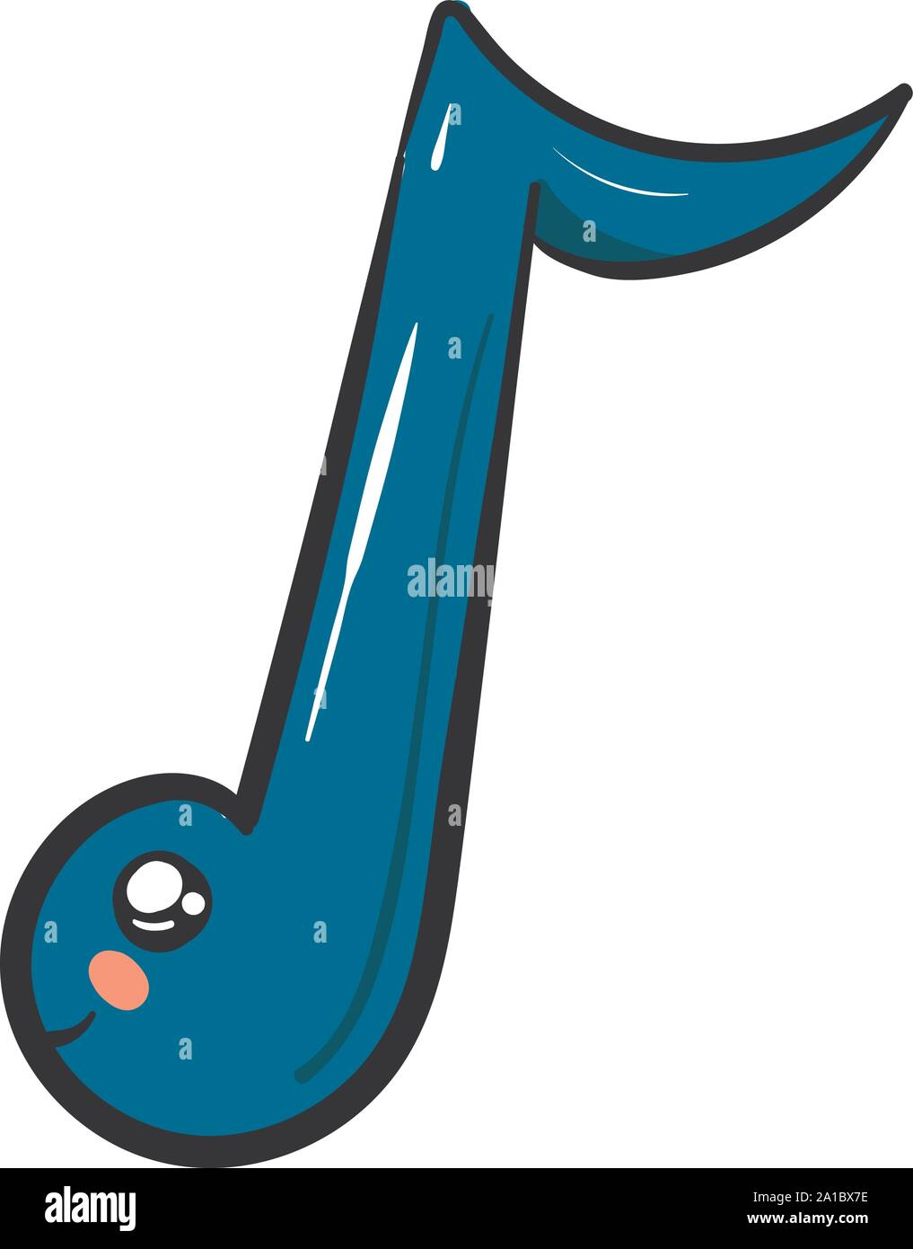 Happy music note, illustration, vector on white background Stock Vector