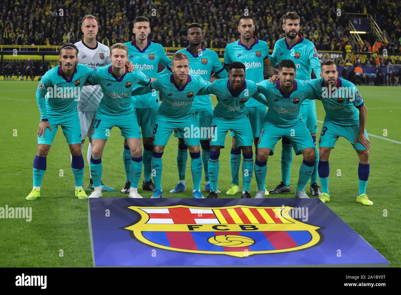 Team FC Barcelone during the UEFA Champions League, Group F football match  between Borussia Dortmund and
