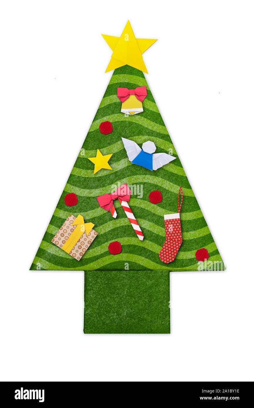 Origami Christmas tree Stock Photo - Alamy