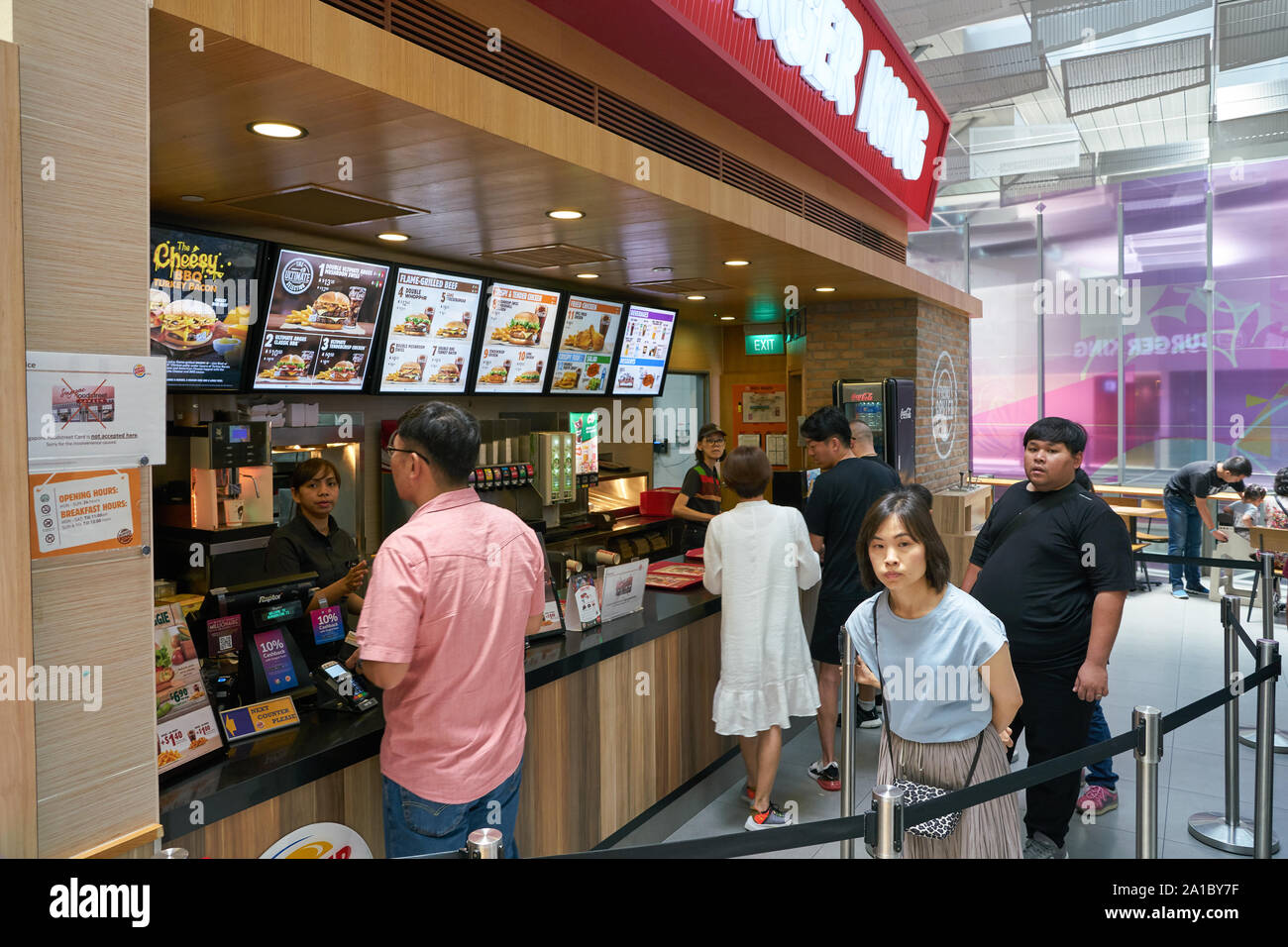 Singapore Circa April 2019 Burger King In Singapore Changi Airport Stock Photo Alamy