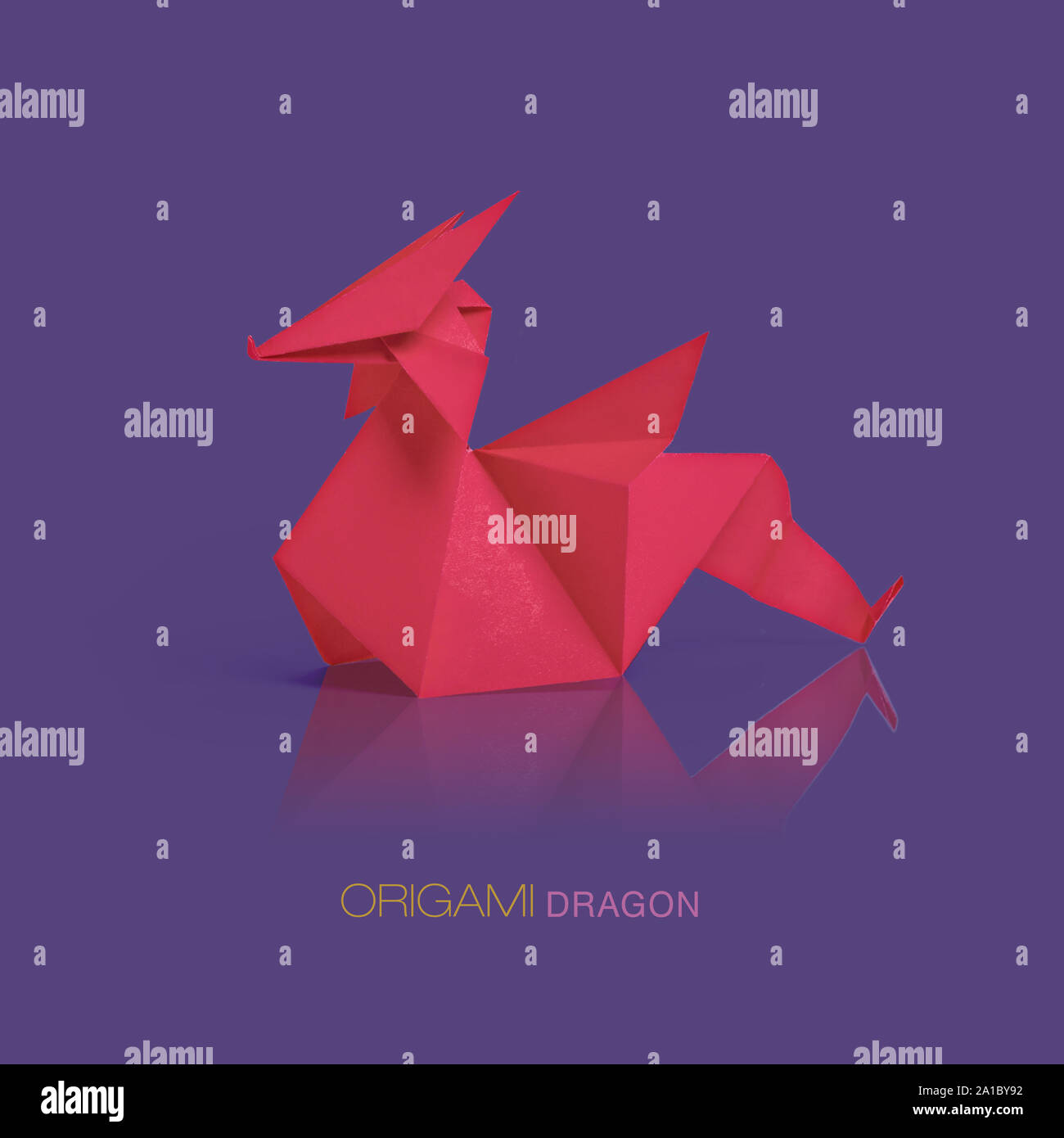 Origami red paper dragon Stock Photo - Alamy