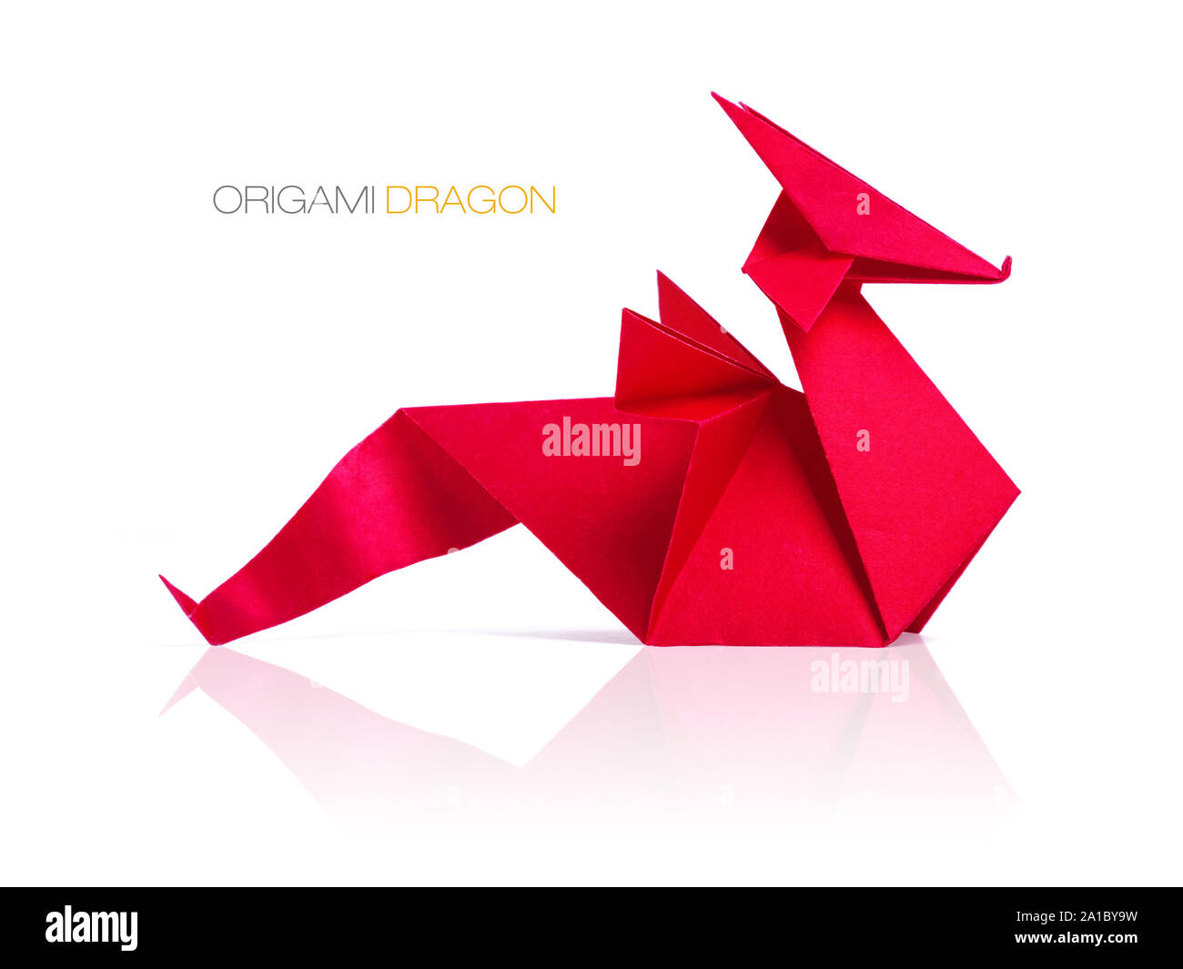 Origami red paper dragon Stock Photo - Alamy