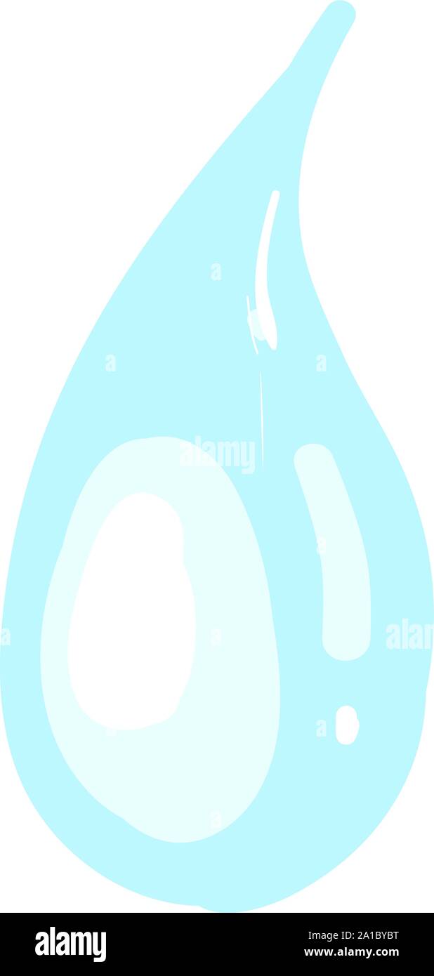 Water drop, illustration, vector on white background. Stock Vector