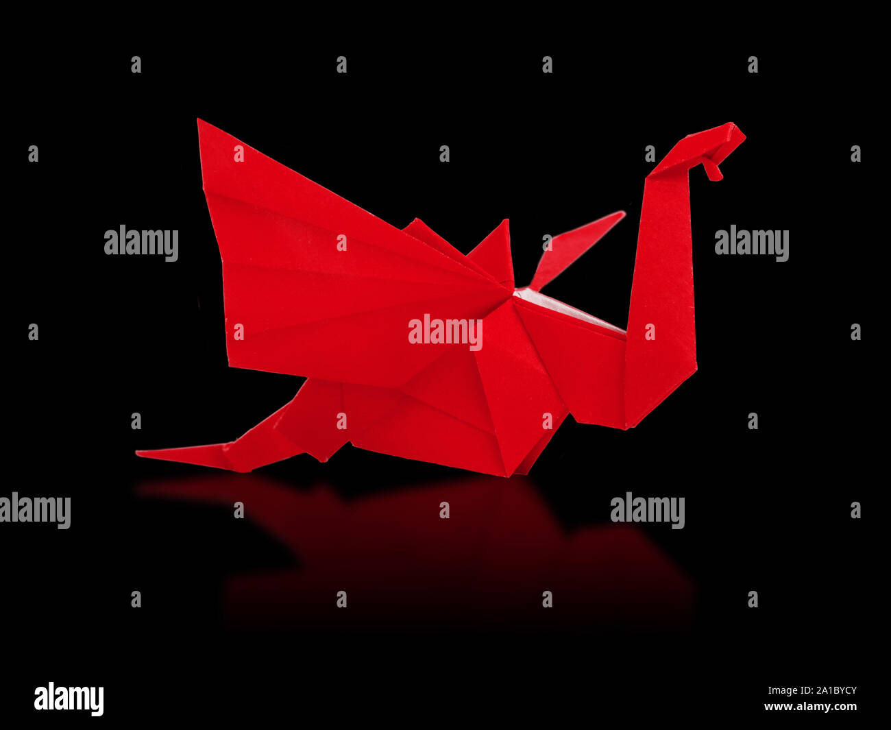 Origami red paper dragon Stock Photo - Alamy