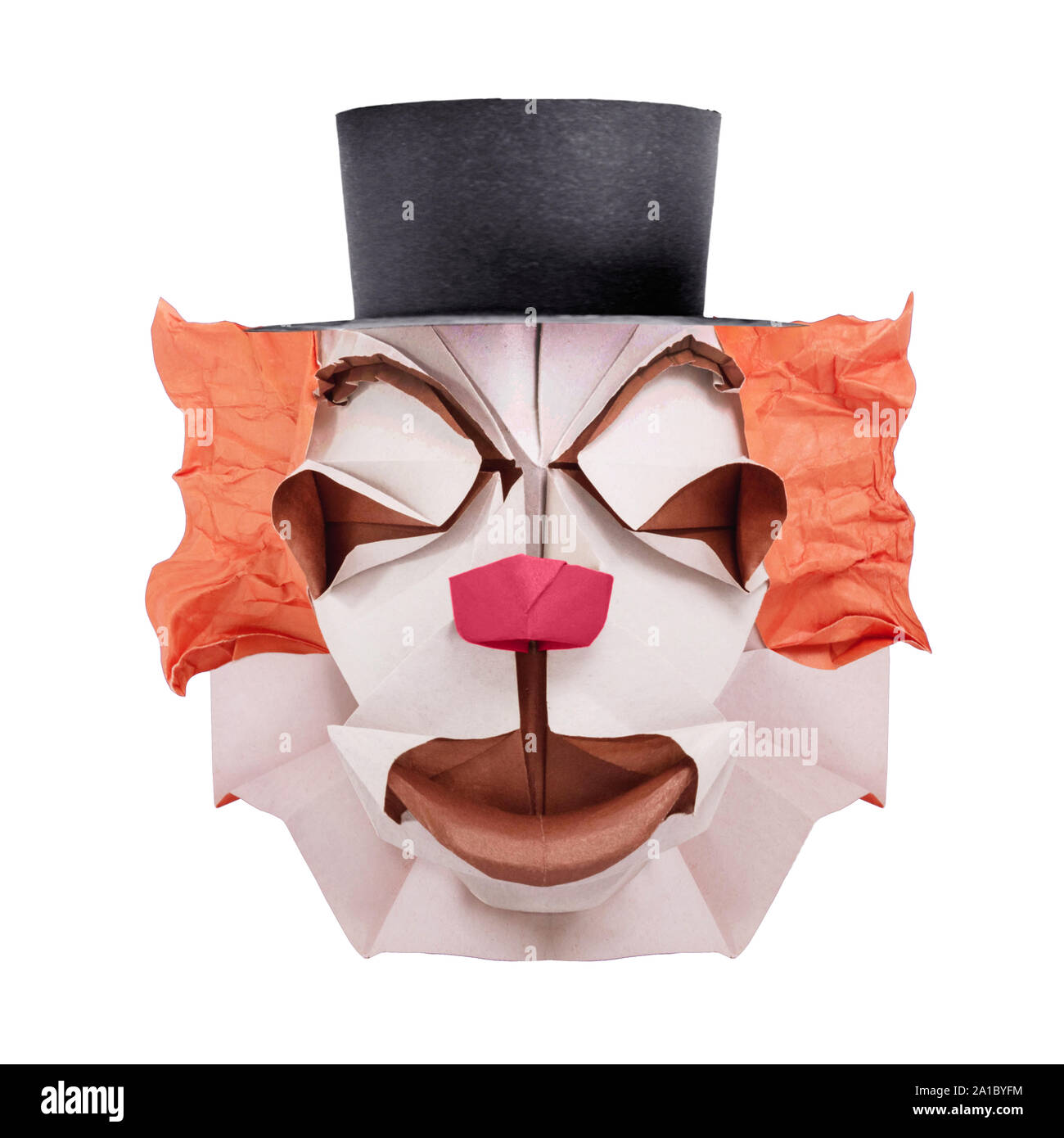 Origami paper clown face isolated on white Stock Photo Alamy