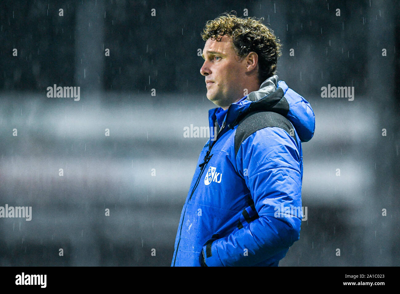 SPAKENBURG, 25-09-2019 ,Sportpark De Westmaat, Tweede kwalificatieronde TOTO KNVB Beker, Spakenburg - SDO ,season 2019 / 2020, SDO trainer-coach Koen Janssen during the match Spakenburg - SDO Stock Photo