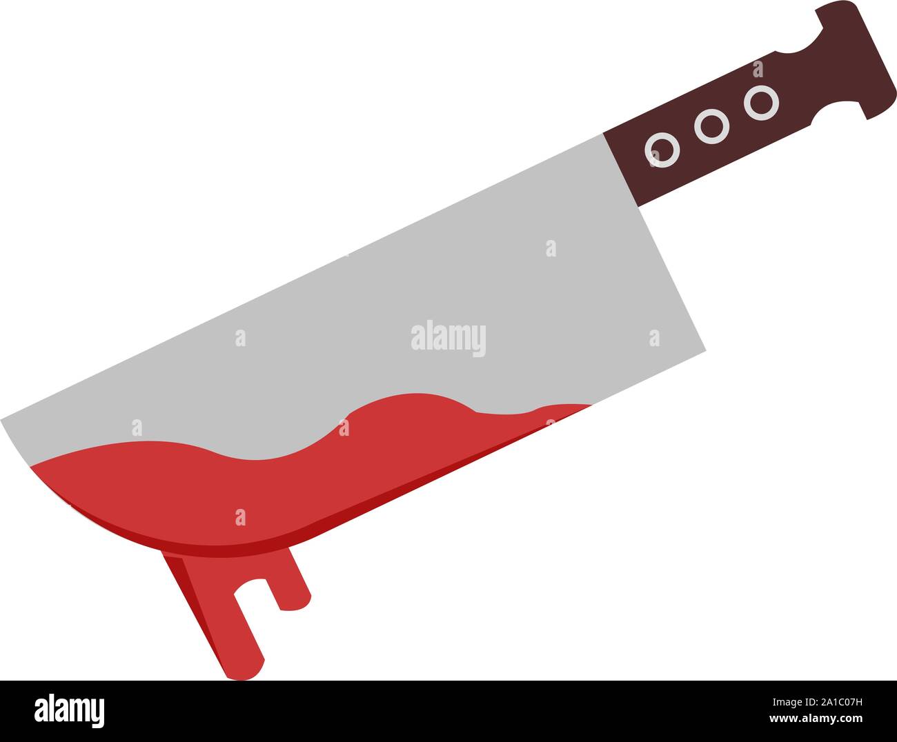 Bloody knife, illustration, vector on white background. Stock Vector