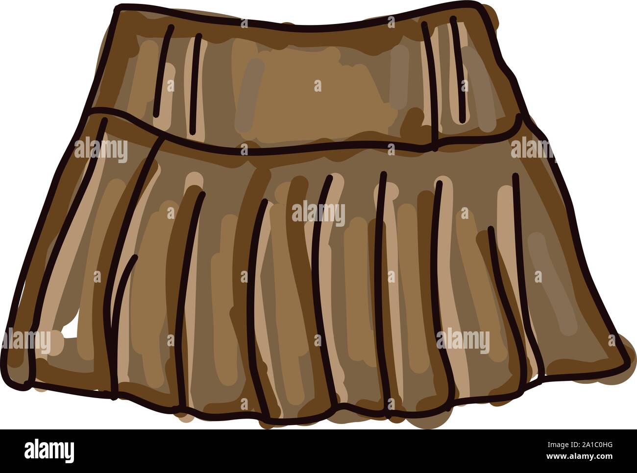 Brown skirt, illustration, vector on white background Stock Vector
