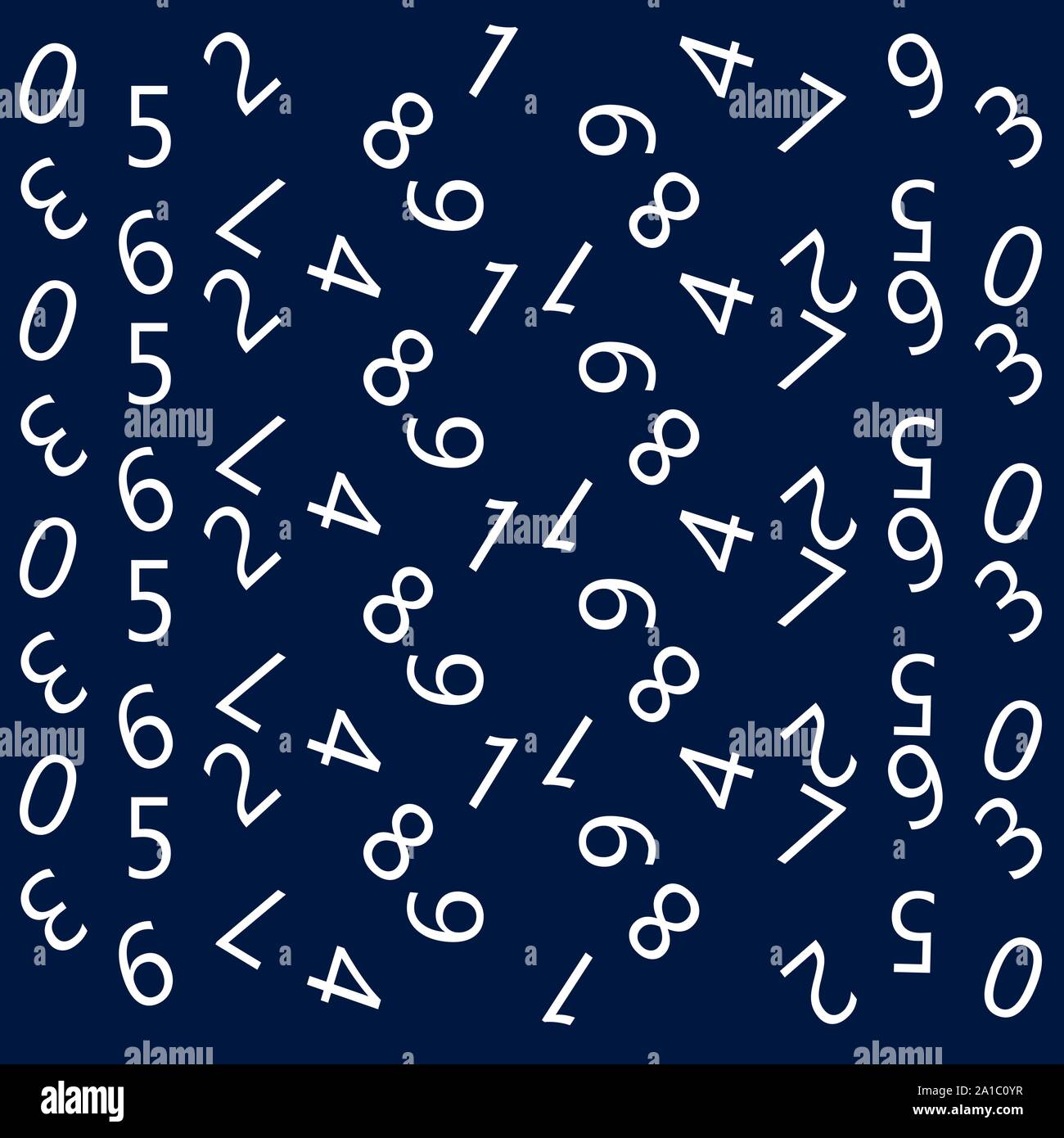 Numbers wallpaper, illustration, vector on white background Stock
