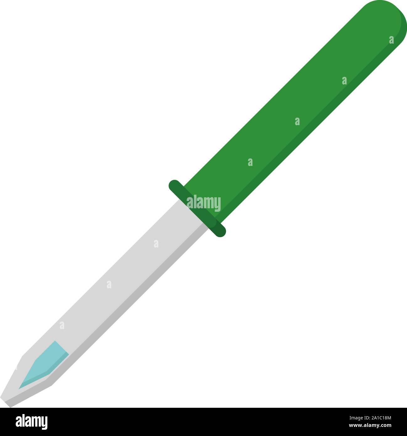 Green pipette, illustration, vector on white background. Stock Vector