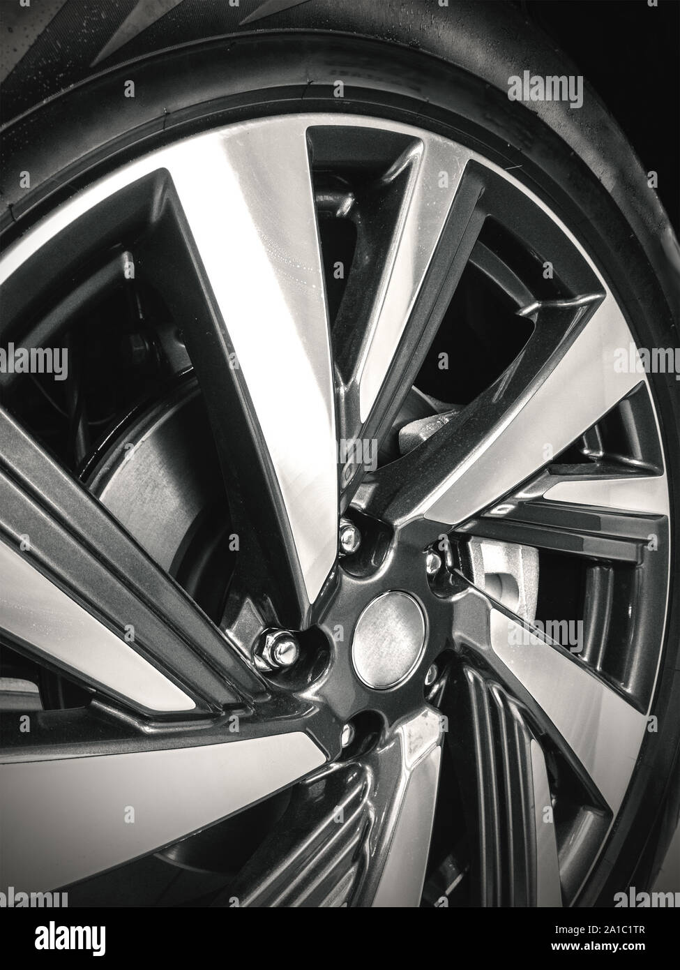 Wheels Rear Profile low profile tyre on the alloy wheel Stock Photo - Alamy