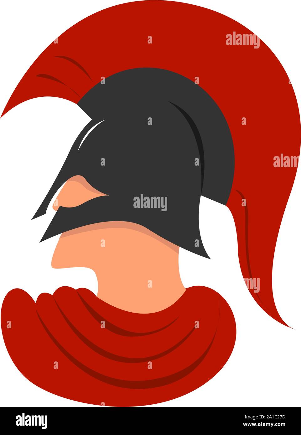 Spartan, illustration, vector on white background. Stock Vector