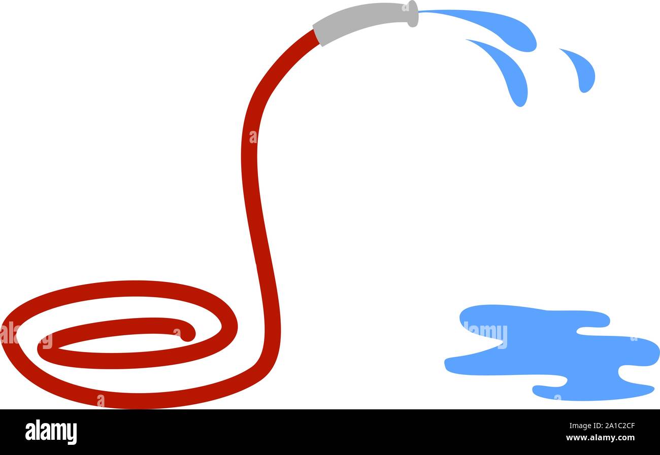 Water hose, illustration, vector on white background. Stock Vector