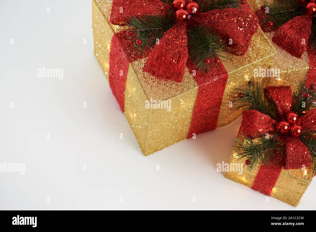 Christmas gift theme. New year decoration background Stock Photo