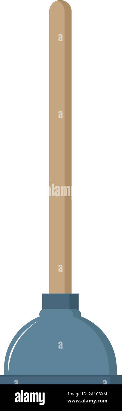 Blue plunger, illustration, vector on white background. Stock Vector