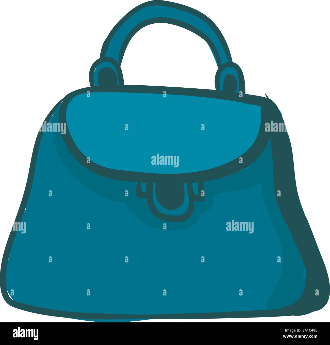 Blue bag, illustration, vector on white background Stock Vector Image