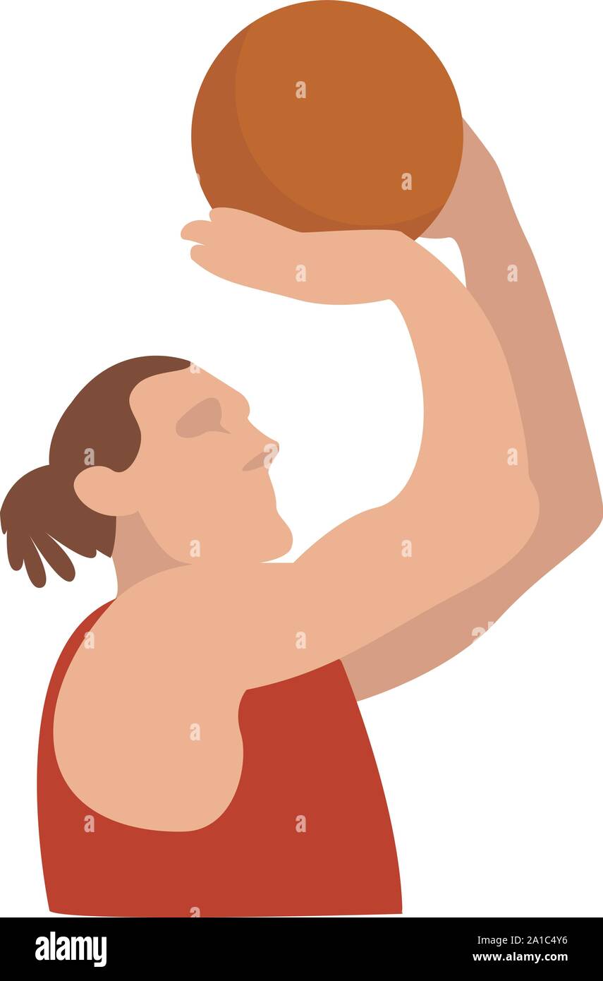 Basketball player, illustration, vector on white background. Stock Vector