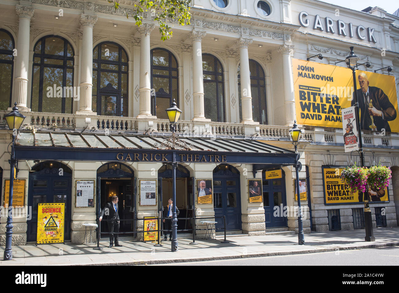 London, UK - August  2019: The Garrick Theatre, a West End theatre, located on Charing Cross Road, in the City of Westminster, named after the stage a Stock Photo