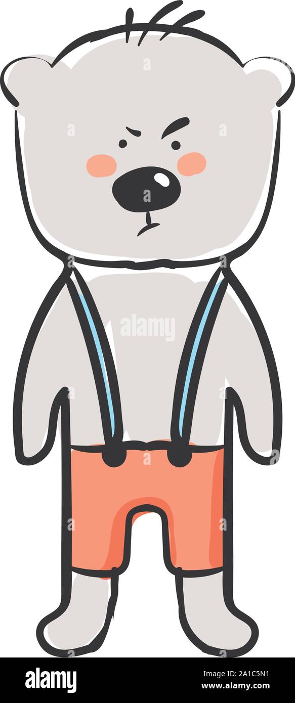 Angry bear, illustration, vector on white background. Stock Vector